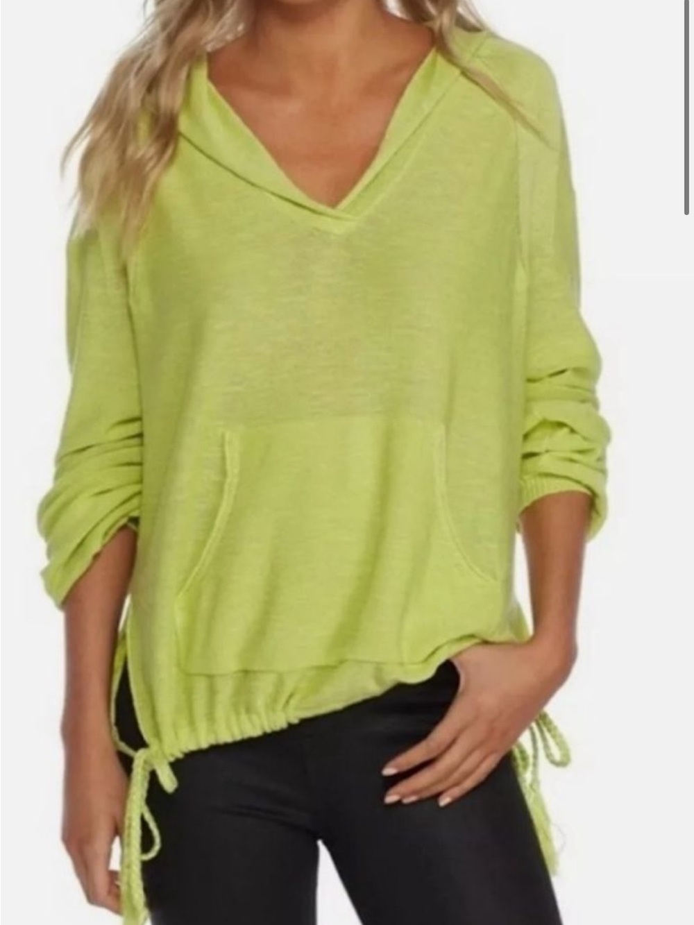 Free People Optimistic Linen Blend Sweater Hoodie